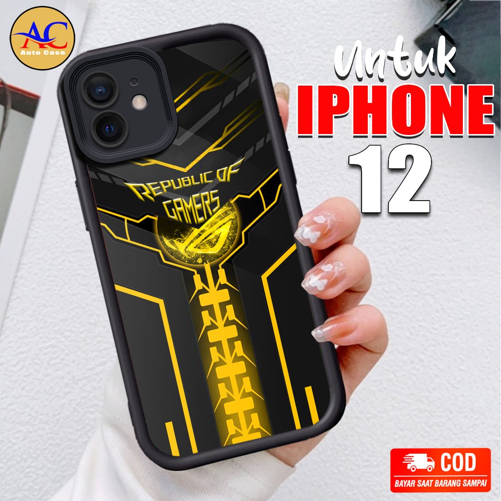 Softcase Glass kaca untuk IPHONE 12 ERG Casing Handphone Case Hp Procamera