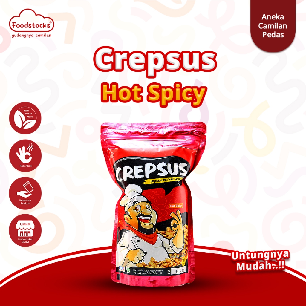 

Keripik Usus Crispy Rasa Hot Spicy Crepsus