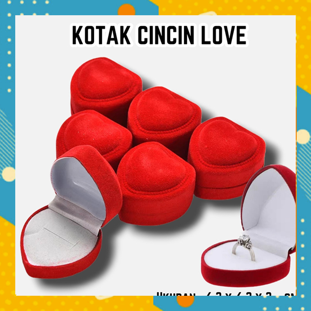 Kotak Cincin MODEL LOVE Hati Tempat Cincin Tunangan Lamaran Nikah Wadah Box KP0525A0