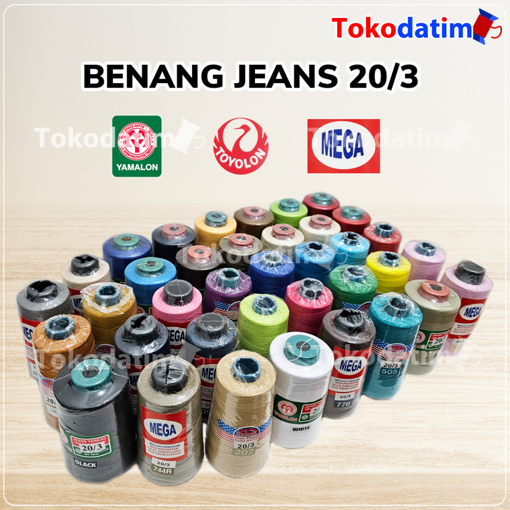 Benang Jahit Jeans 20/3 Yamalon Toyolon Mega per cone