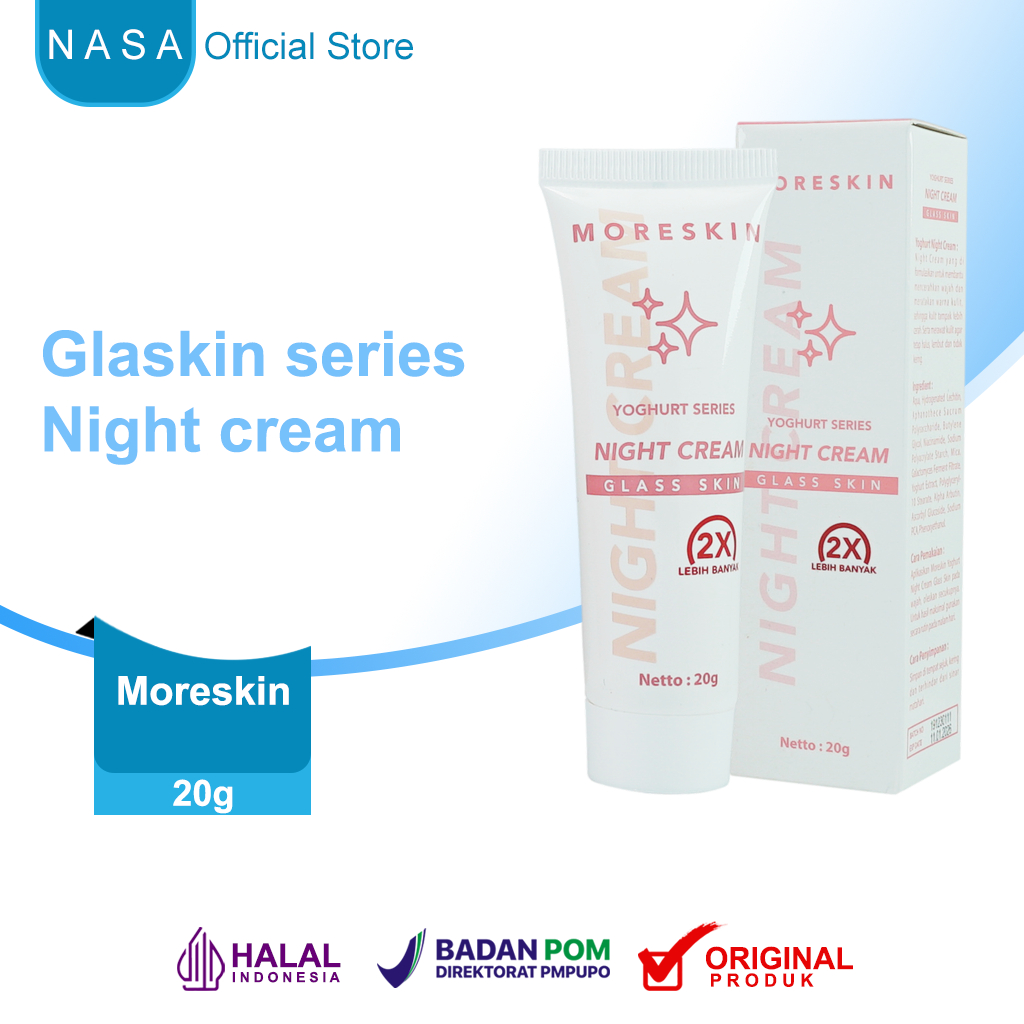 GLASSKIN NIGHT CREAM - WAJAH GLOWING MERATA - KULIT WAJAH SEHAT - MENGECILKAN PORI PORI