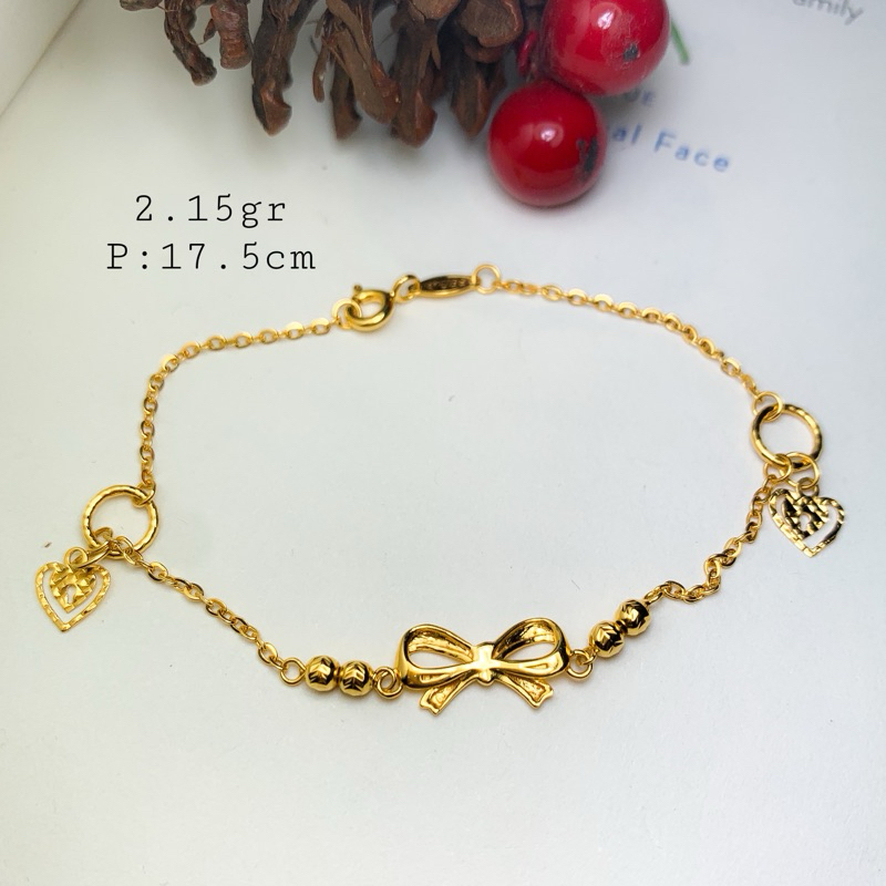 Gelang Emas Cartir Pita Terbaru‼️Gelang Pita Emas Kadar 700