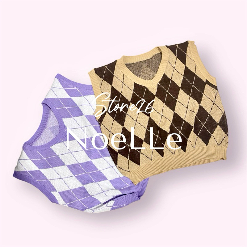 Vest Noelle26 || Coklat Ketupat