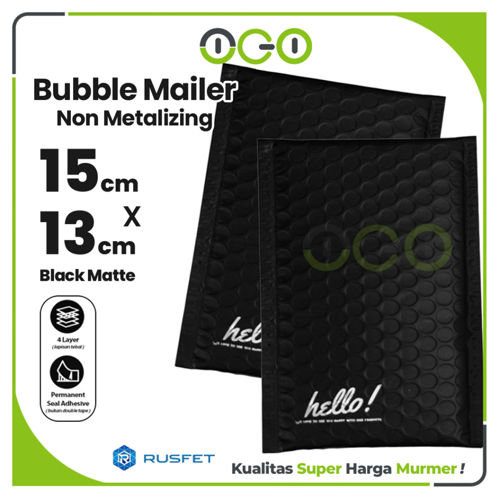 

Amplop Bubble Mailer Hello Series Hitam 15 x 13 cm Harga Satuan / Amplop Packing Online Shop Rusfet