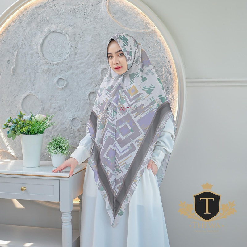THEWA - Hijab Khimar Aurora Payet Digital Printing Kerudung Seruty Babydoll