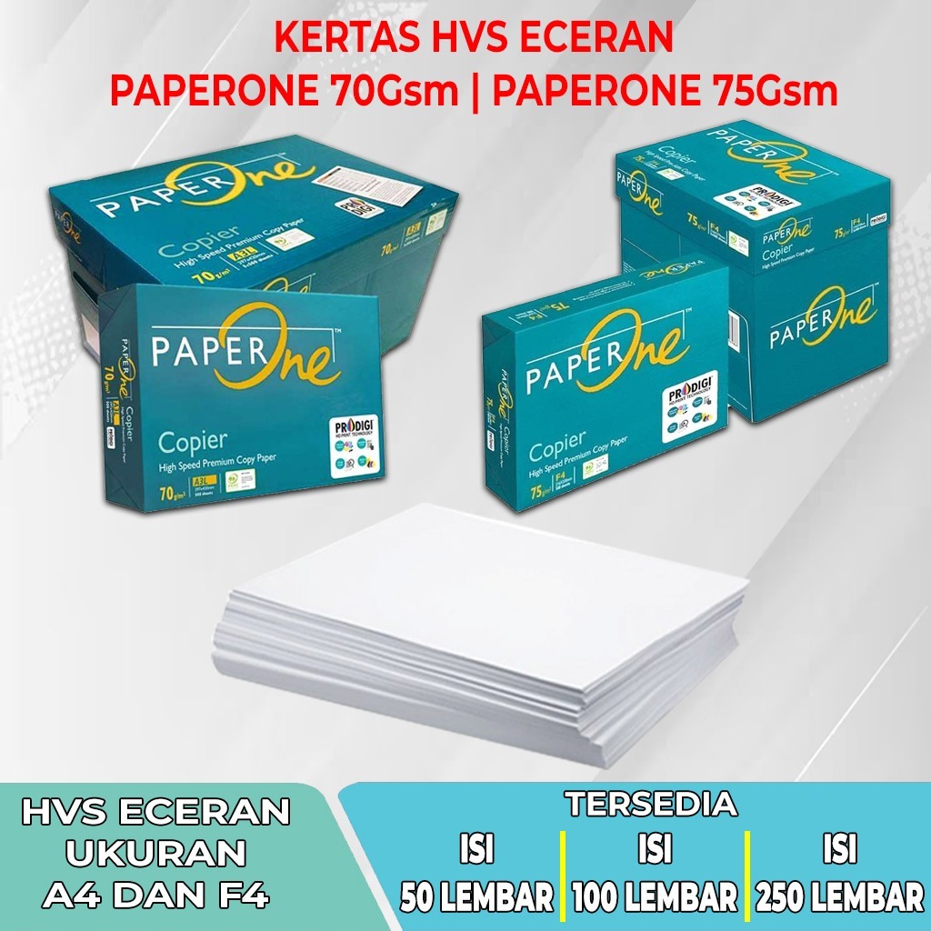 

[BISA INSTANT & COD] HVS ECERAN A4 / F4 Merk PAPERONE Tersedia 50 / 100 / 250 Lembar 70 & 75 GsM