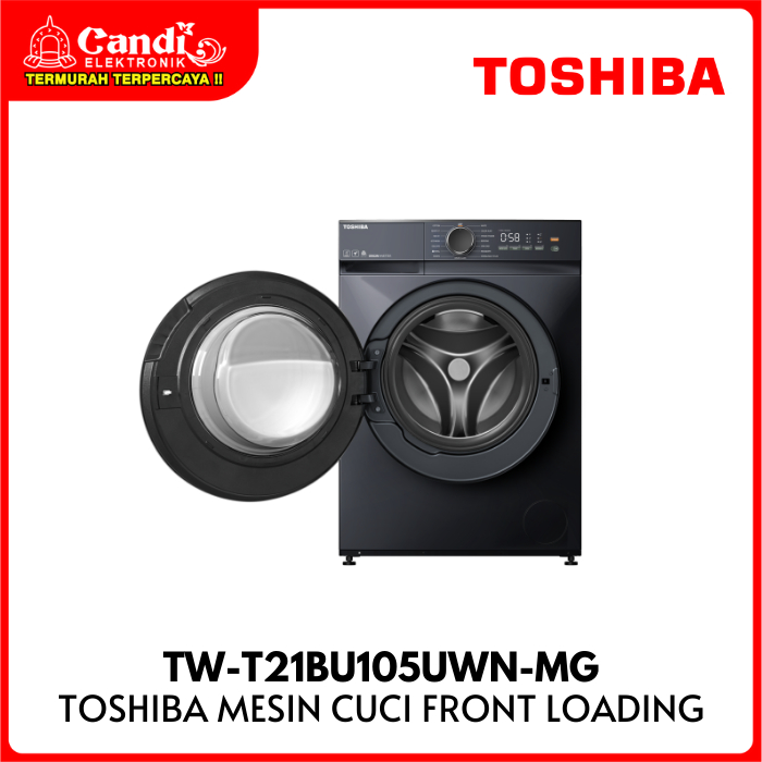 TOSHIBA Mesin Cuci Front Loading Kapasitas 9,5 Kg  Ultra Fine Bubble TW-T21BU105UWN-MG