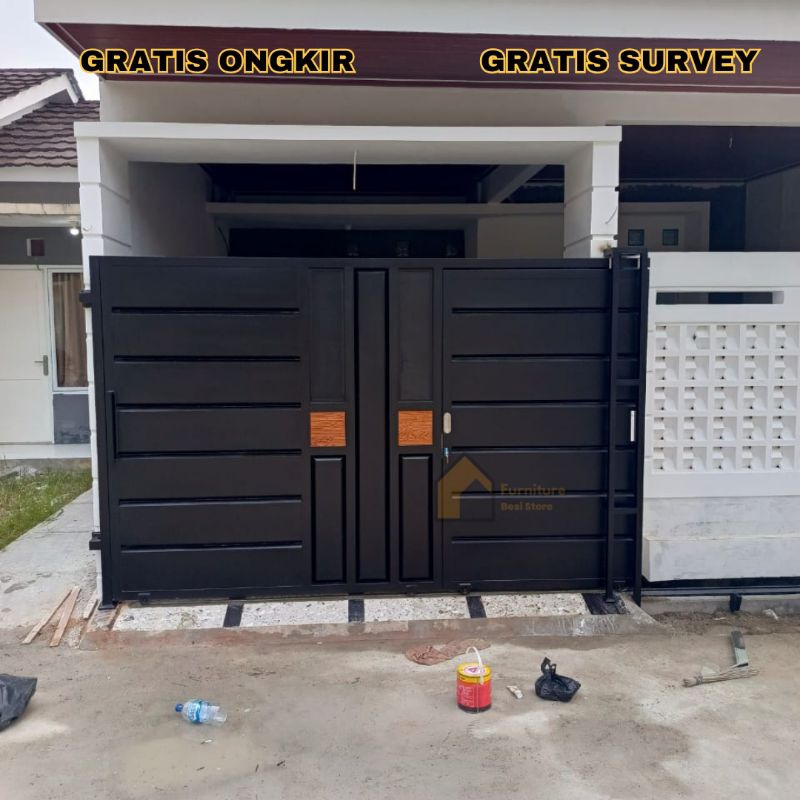 besi pagar rumah minimalis modern / pagar pintu gerbang minimalis / pagar besi rumah per meter