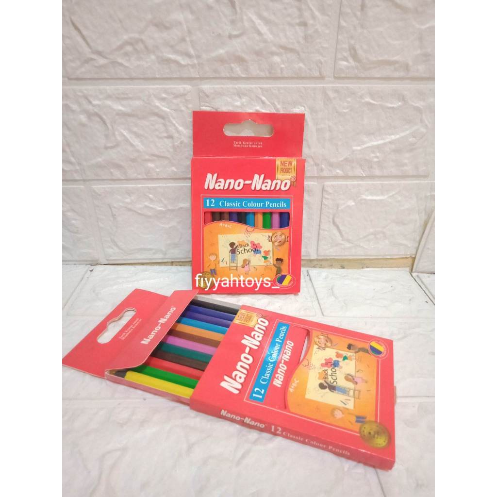 

Pensil Warna Murah Kelir Klir Kayu Panjang Nano Nano 12 warna panjang/pendek