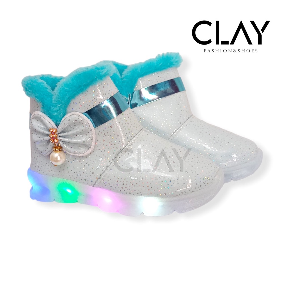 KODE K63K Sepatu Anak Boots Lampu LED Perempuan Variasi Pita Terbaru