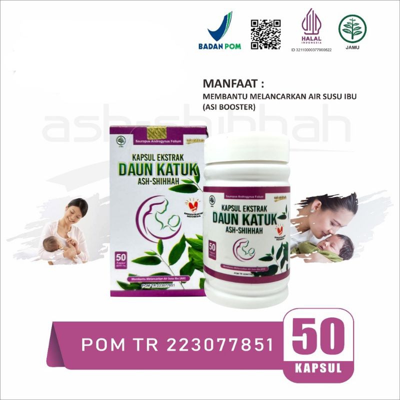 Suplemen Daun Katuk / Pelancar Asi / Kapsul Daun Katuk isi 50kapsul