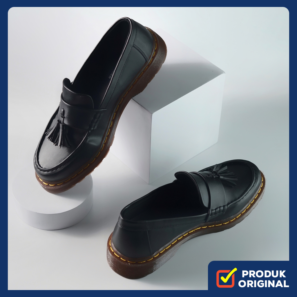 GAYLE BLACK ORIGINAL x JACK Sepatu Loafers Hitam Pria Slip On Formal Casual Kerja Kantor Kuliah Slop