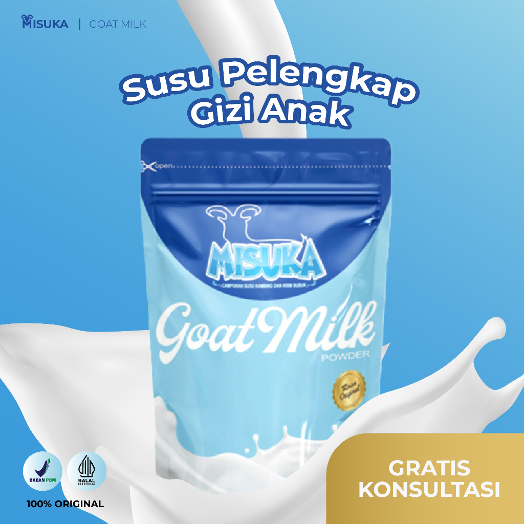 

MISUKA Susu Kambing Etawa Super Rasa Original 250gr Menambah Nafsu Makan, Berat dan Tinggi Badan