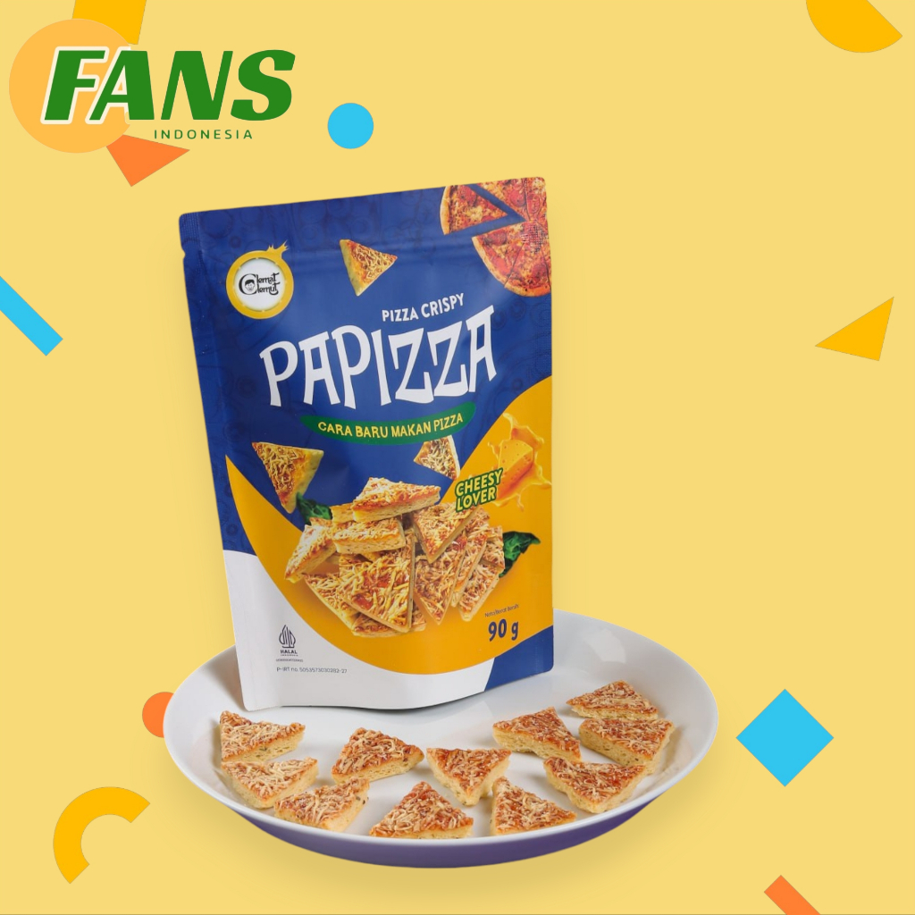 

KERIPIK PIZZA CRISPY PAPIZZA 90 GRAM PREMIUM SNACK - CHEESE LOVERS