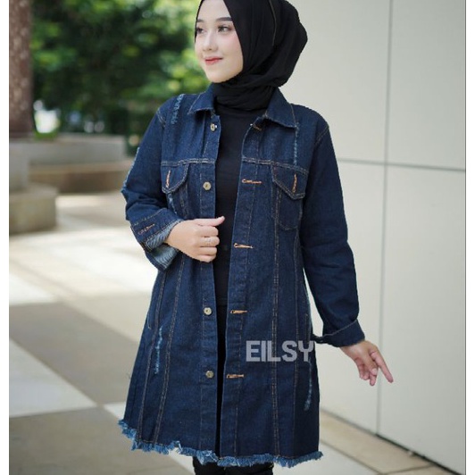 KP8 jaket tunik wanita tunik permpuan tunik denim jaket viral baju tunik wanita 224