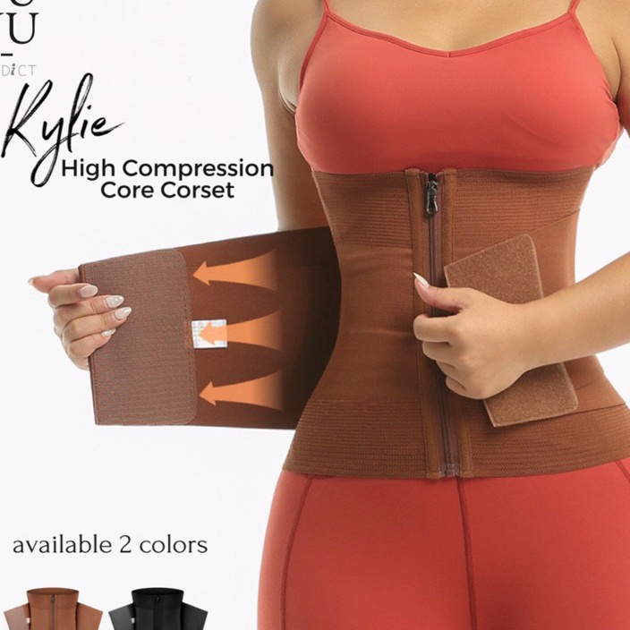 KI3 YUYUADDICT  Kylie Premium Sport Korset Resleting Waist Shaper Double Hh Compression Core Corset