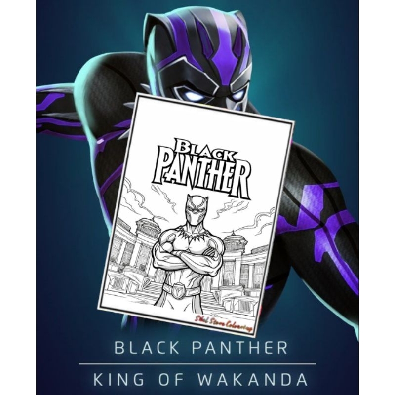

Kertas Mewarnai Gambar Anak / Kertas Gambar Black Panther (11 Lembar) Kertas Tebal 160gsm / PAUD / SD