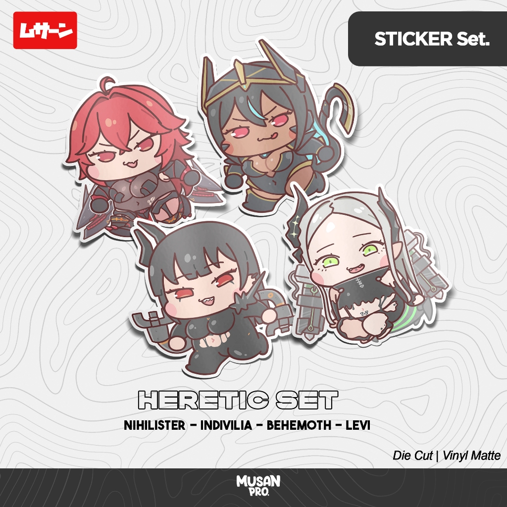 

Sticker Set NIKKE HERETIC - Nihilister - Indivillia - Behemoth - Leviathan - Musan - Fan Merch