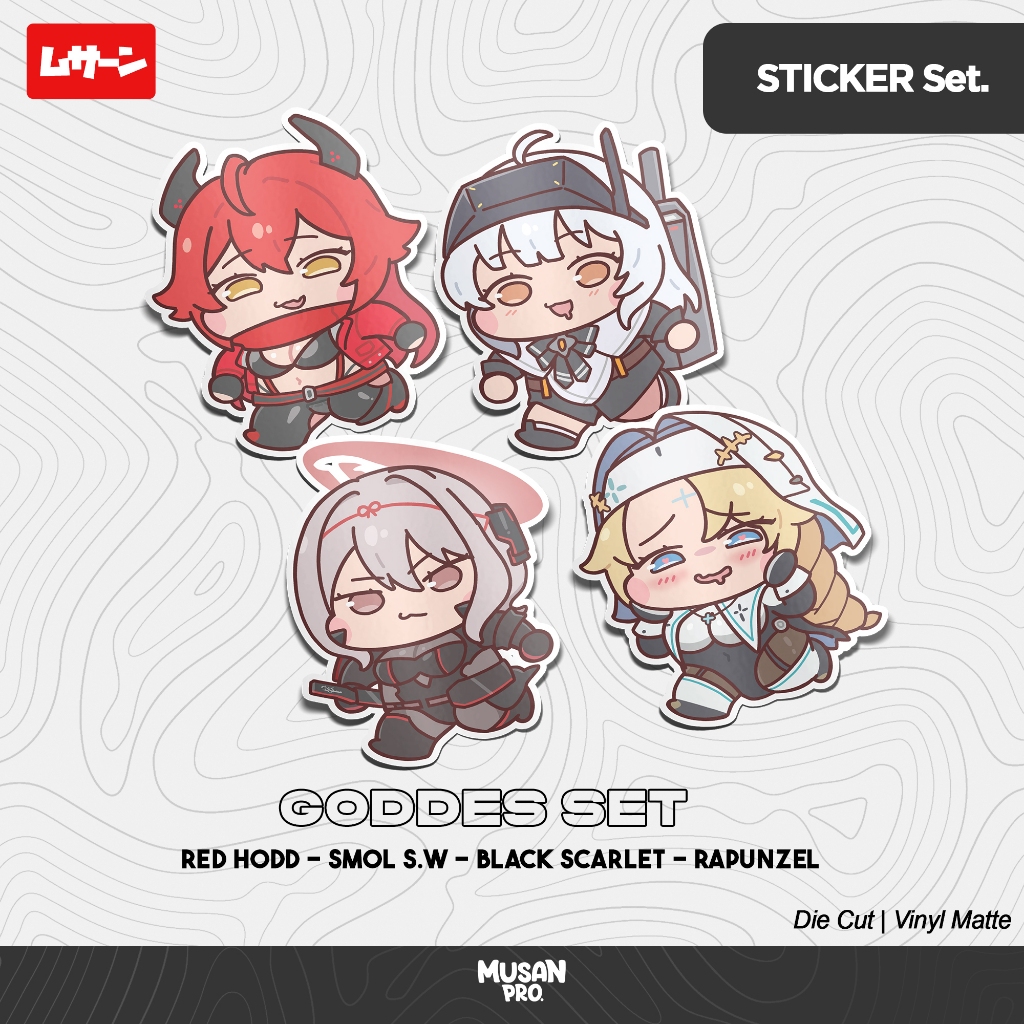 

Sticker Set GODDESS - Red Hood - Snowwhite - Scarlet - Rapunzel - Musan - Fan Merch