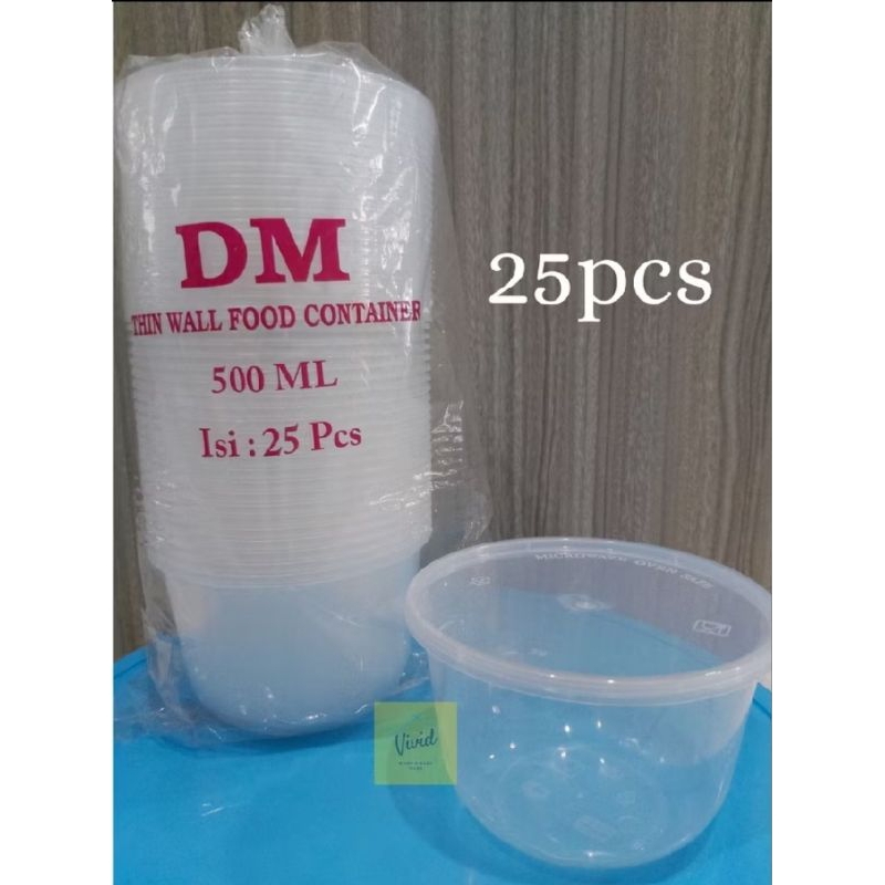 Thinwall 500ml RB - DM 500 RB - Mangkok 500 ml - Mangkuk Plastik Bundar Bowl (25pcs)
