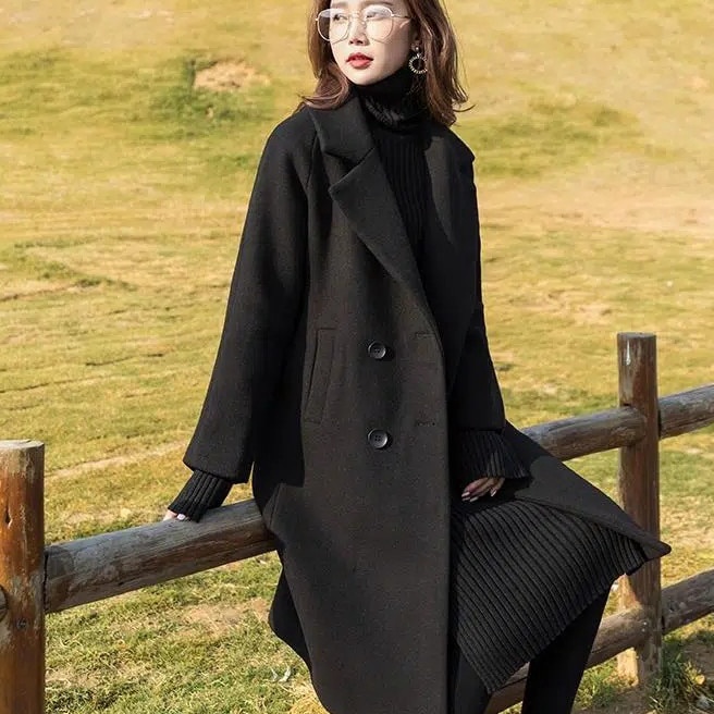 Price Jas Long Coat Blazer Hangat Koreaan Style Musim Dingin Wanita