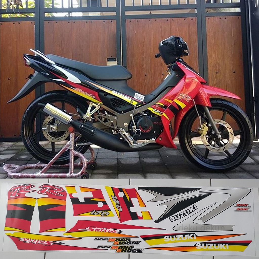 Sticker striping suzuki satria 2tak hiu transparan