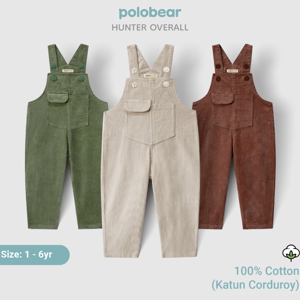 KODE Q95K POLOBEAR  Hunter Overall Celana Kodok Corduroy Anak