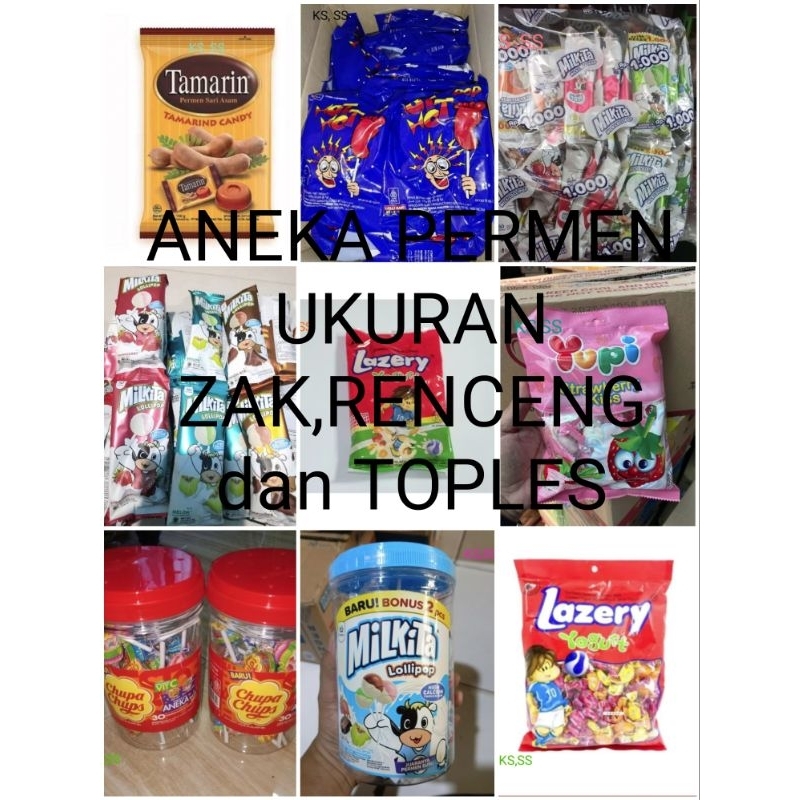 

KS - 1 Pack Aneka Permen ( Renceng, Zak, Toples ) Yupi /Tingting / Kopiko / Kiss / Lazey / Milkita