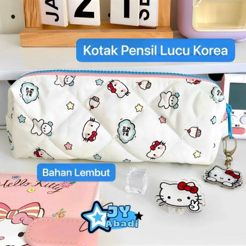 

KOTAK PENSIL HELLO KITTY LUCU IMPOR KOREA BAHAN KAIN LEMBUT PREMIUM MULTIFUNGSI SB-8
