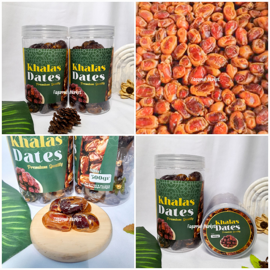 

Kurma Khalas 500gr PREMIUM QUALITY Khalas Dates 500gr Kemasan TOPLES 500gr