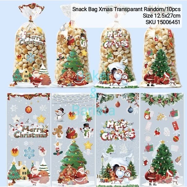 

Snack Bag Xmas Motif Random Per 10pcs for cookies snacks permen Gift bag Gift Ulang Tahun Kantong Bag Xmas Natal Christmas