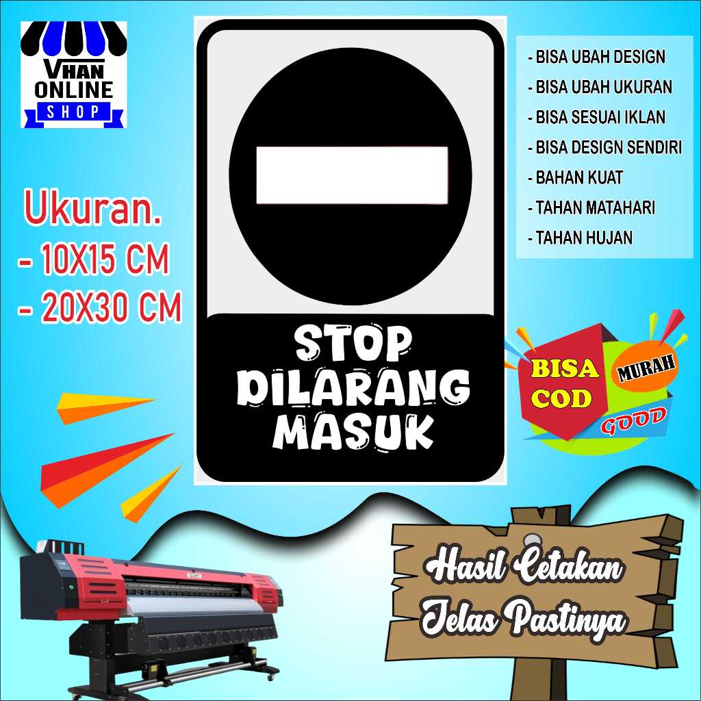 

Stiker Tempelan Tulisan Stop Dilarang Masuk Keren Putih