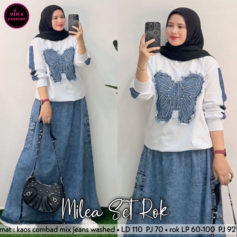 SETELAN BLOUSE JUMBO/KUPINA/ONESET BLOUSE WANITA JEANS JUMBO LD 120 CM FIT XXL