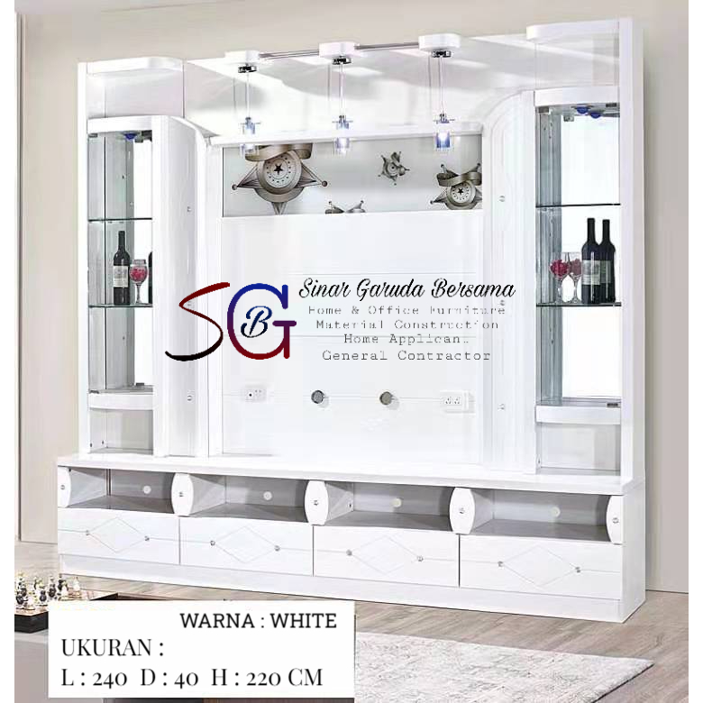 LEMARI BUFFET TV JUMBO MEWAH IMPOR CHINA / WALLCABINET BOFET TV BESAR MODERN / BUFET IMPOR CINA 824