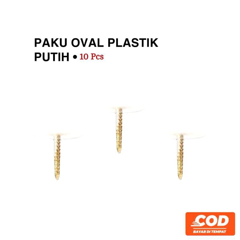 Paku Oval Rotan, Paku Bakpao Putih, Alas Kaki Kursi Meja Lemari (10 Pcs)