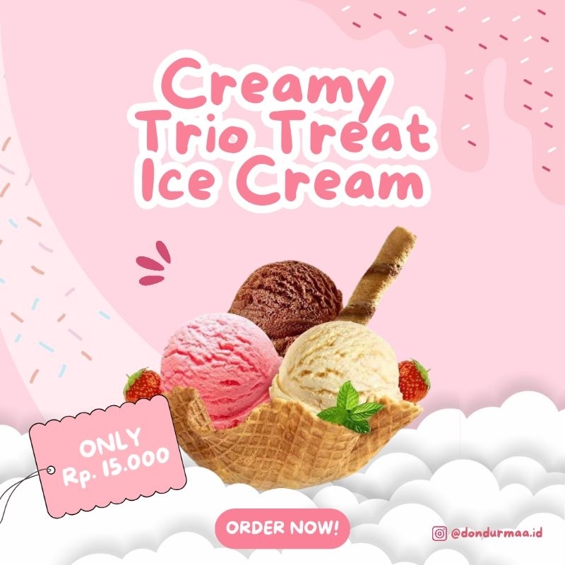 

Creamy Trio Treat Ice Cream