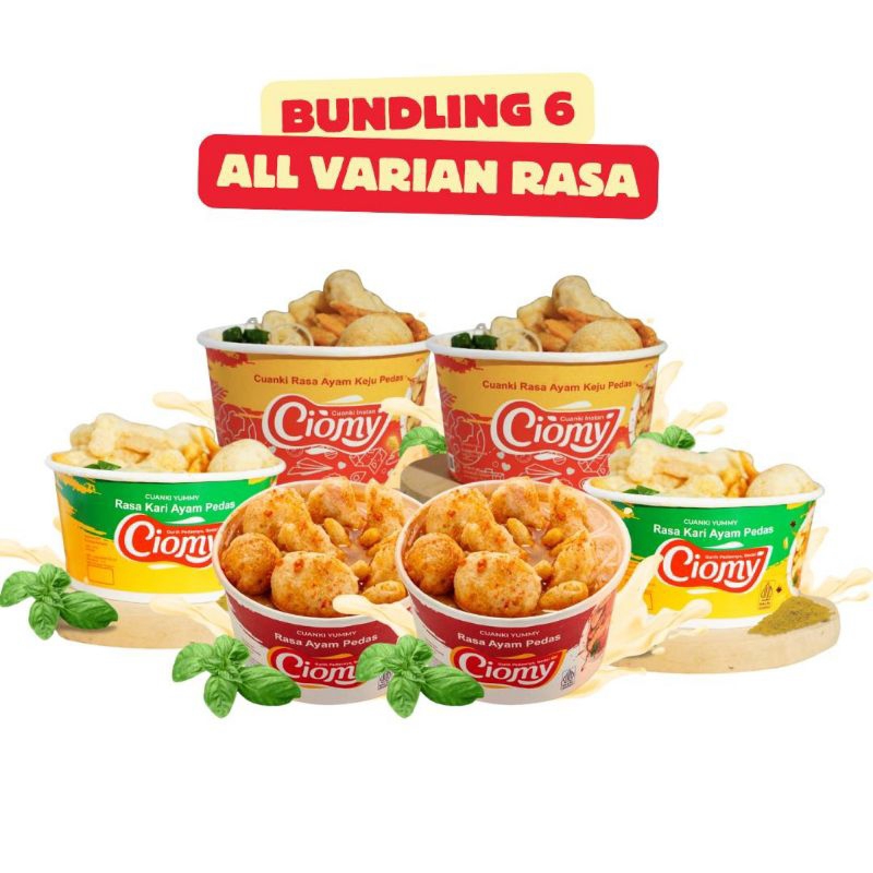 

MAKANAN RINGAN PAKET BUNDLING 6 mix varian REGULER CUP(2 cheese cup, 2 spicy cup, 2 kari ayam cup)