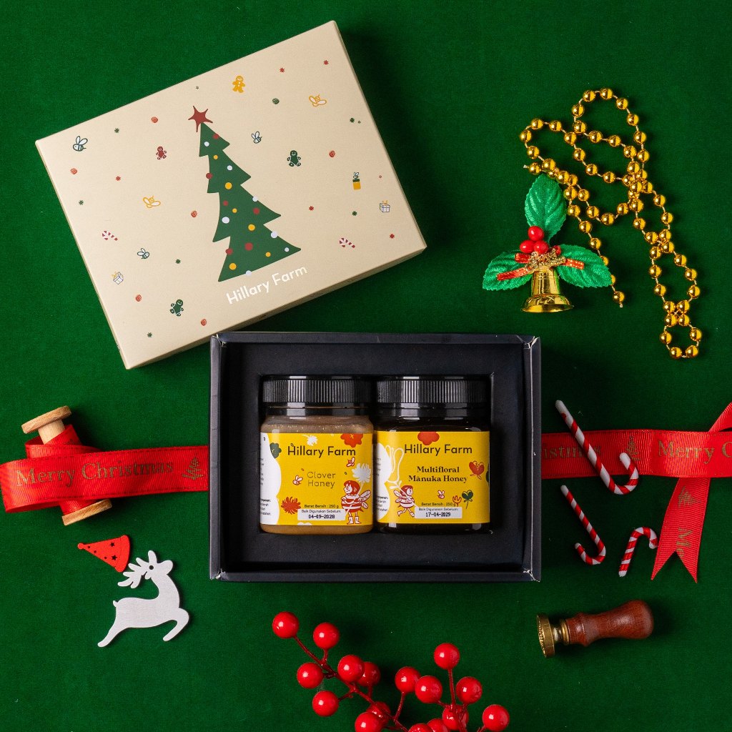

Christmas Hampers Natal Clover Honey 250gr + Multifloral Manuka Honey 250gr