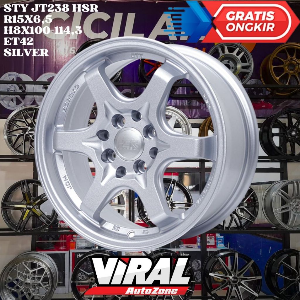 Velg Mobil SPRESSO , SPLASH , AGYA , CALYA , HSR STY RING 15 R15 SILVER