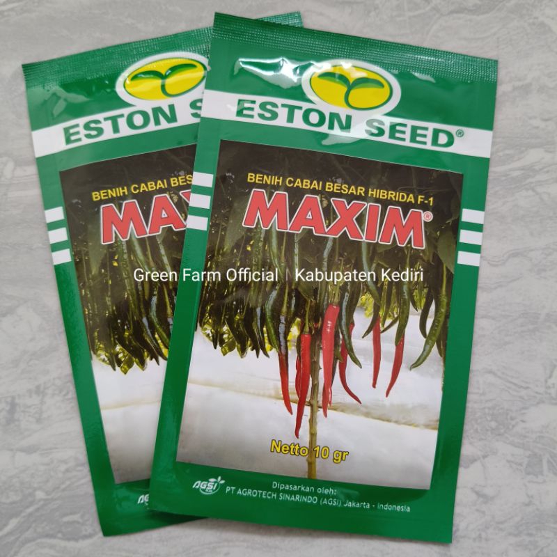 Benih Cabe Besar Maxim F1 10gr Tahan Virus Kemasan Original Pabrik Eston Seed (Profit32)