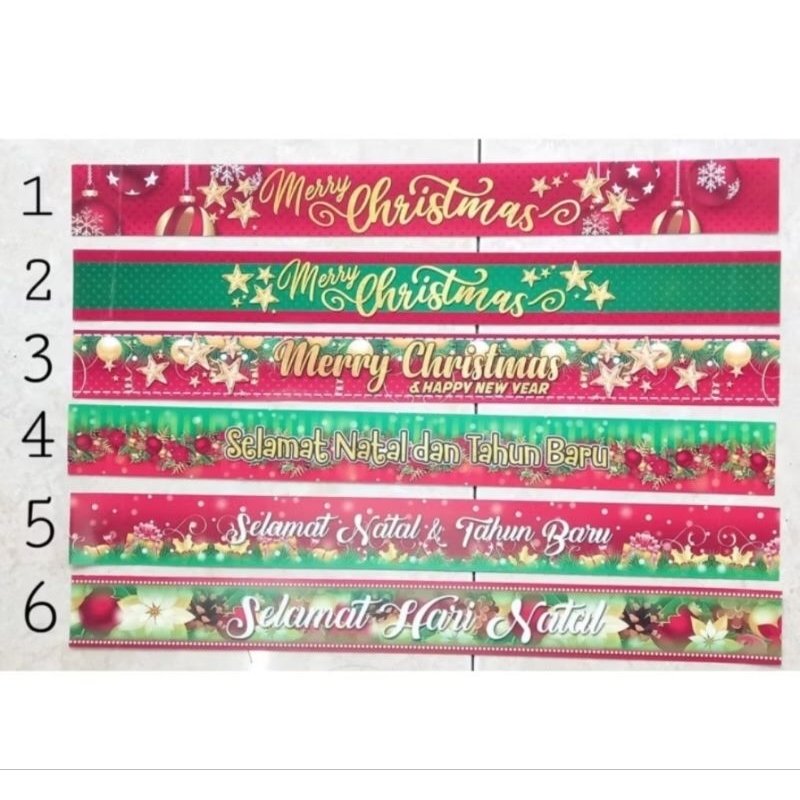 

(10 lembar)Pita Belt Parcel Natal Tahun Baru Pita Parcel Hampers Pita Kertas