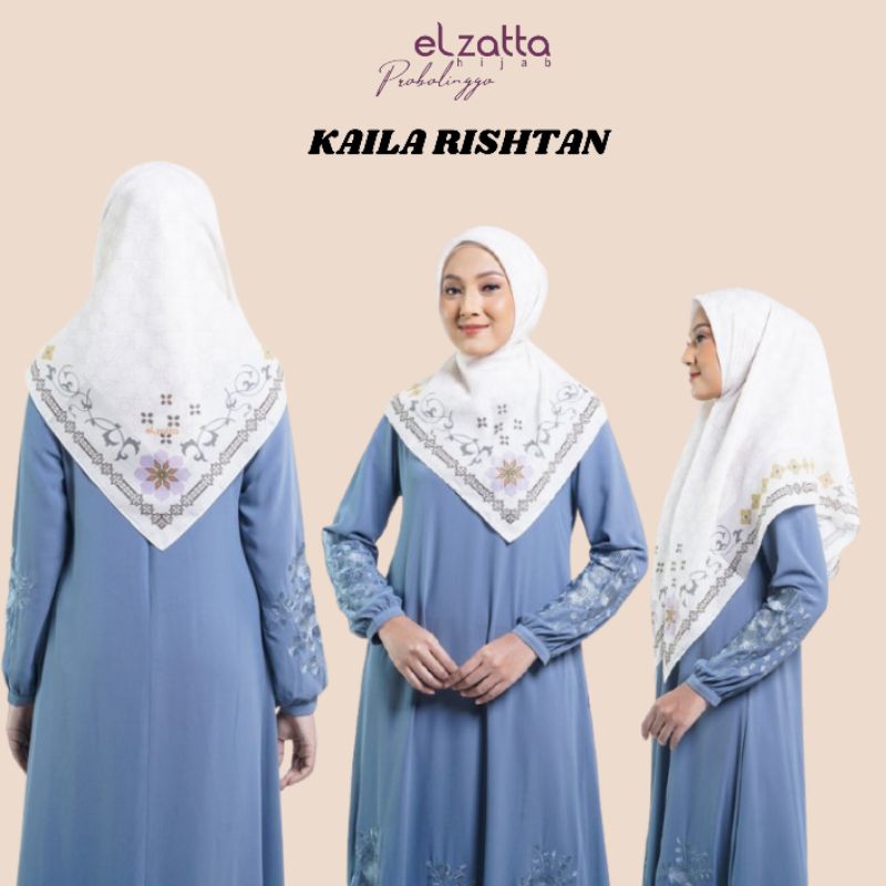 KAILA RISHTAN HIJAB SEGI EMPAT MOTIF ELZATTA TERBARU