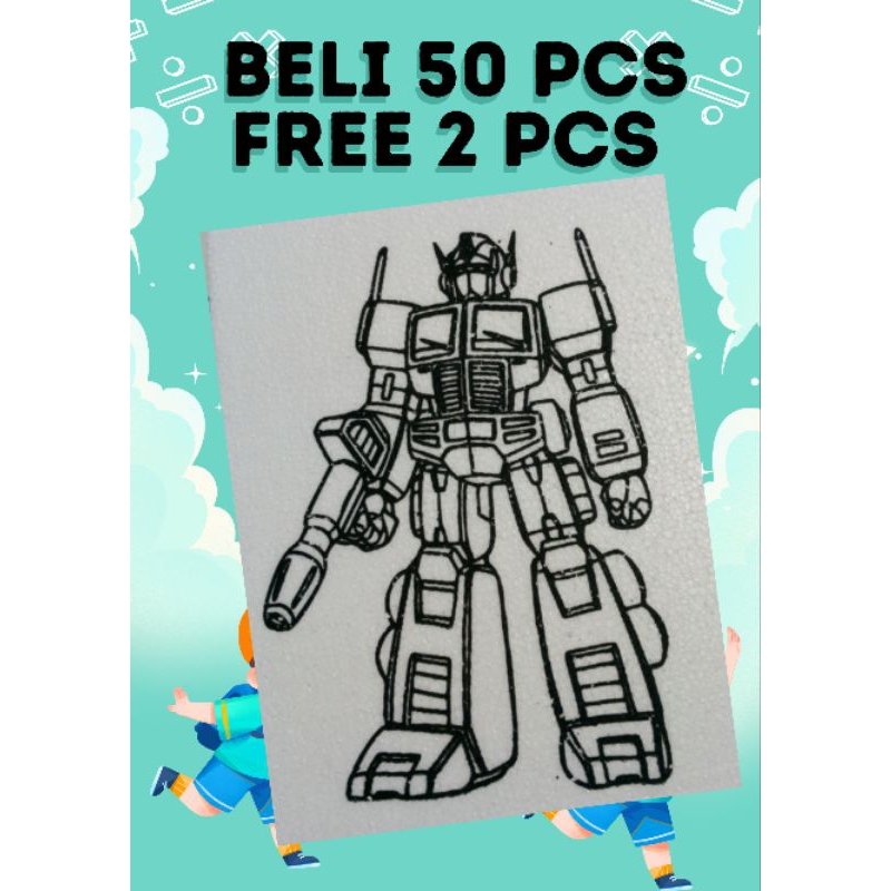 

stayrofom mewarnai robot lis polos 30x40 cm