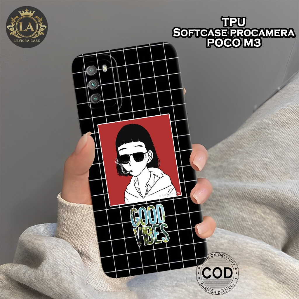 Case Poco M3 Terbaru - Fashion Case Hitam - Softcase Poco M3 Terbaru - Case Pro Camera - Casing Poco