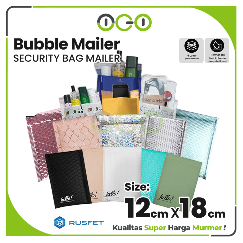 

Amplop Packing Bubble Mailer Ukuran 12 x 18 cm Harga Ecer Satuan / Amplop Security Bag Mailer Rusfet