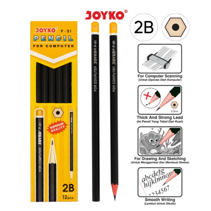

Pencil / Pensil Joyko P-91 / 2B / 1 Box 12 Pcs
