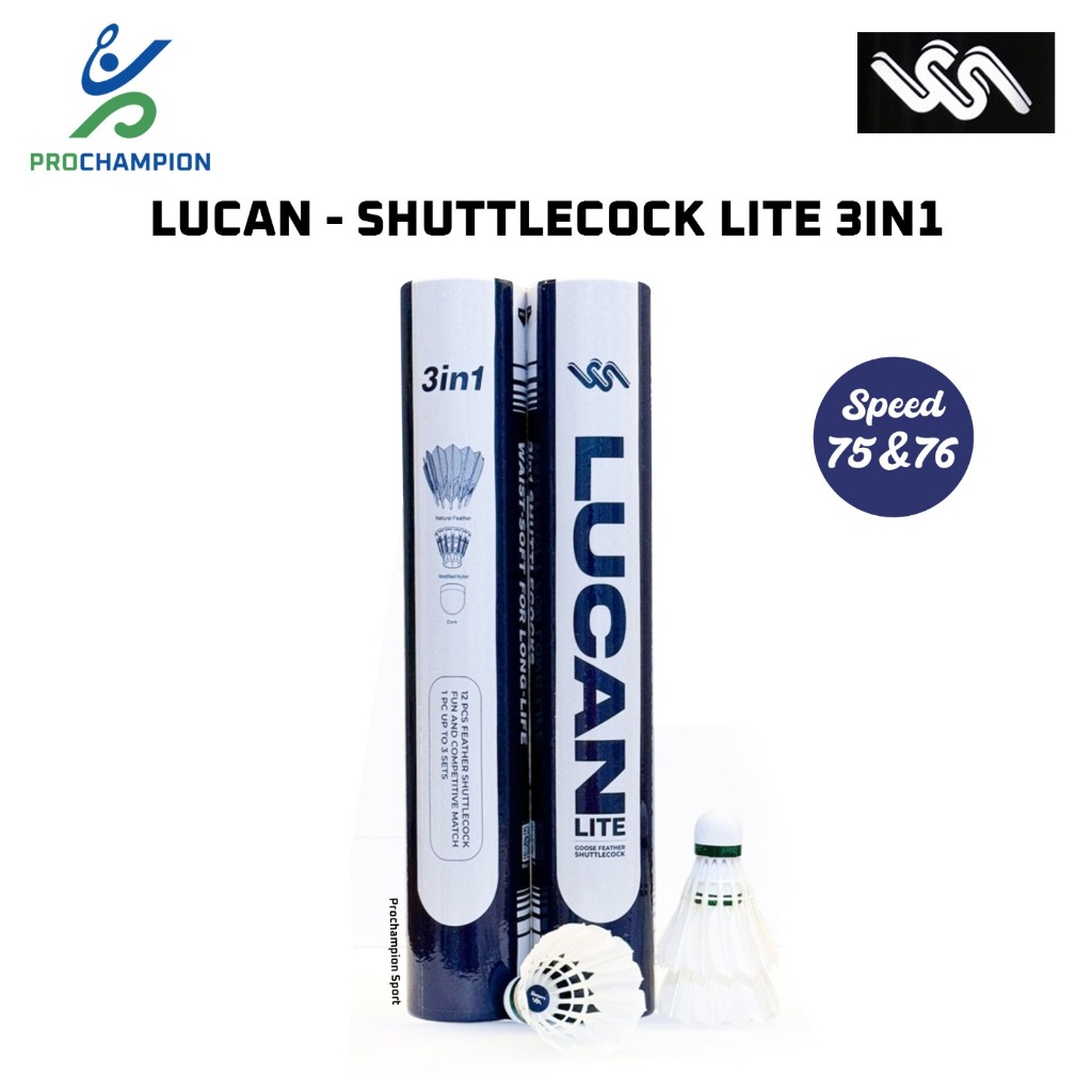 New  Shuttlecock Kock Kok Badminton 3 IN 1 Lucan Lite LCN Lite