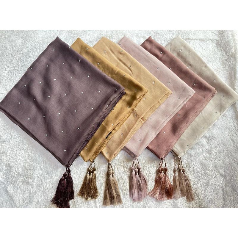 HIJAB SEGIEMPAT PARIS TASEL PAYET SWAROVSKI || PARIS PAYET TABUR