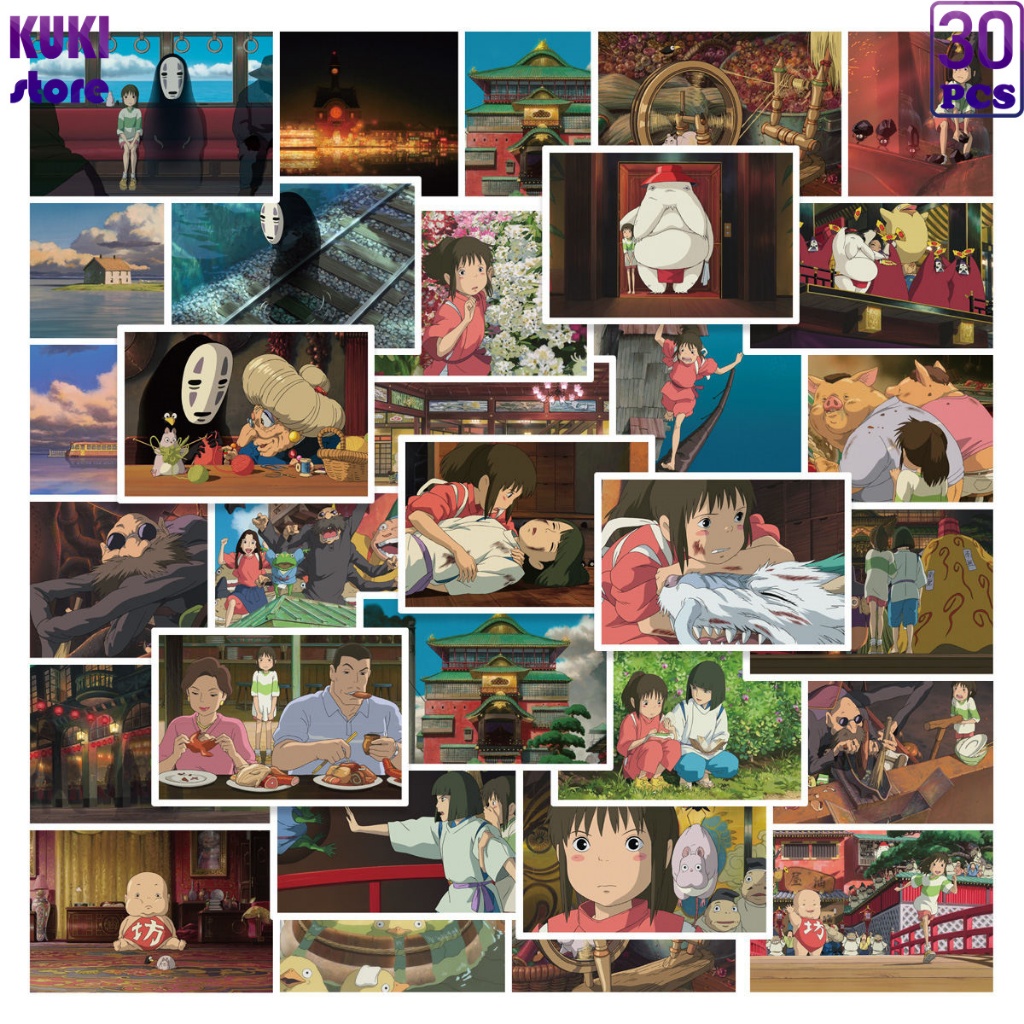 

30 Pcs Tema Film Animasi Kartun, Spirited Away, Stiker Bermotif