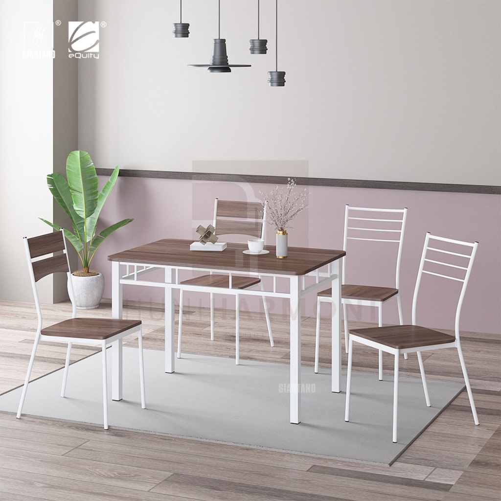 Siantano Furniture - Set Meja Makan Minimalis 4 Kursi / Meja Kursi Makan Besi STM & STK